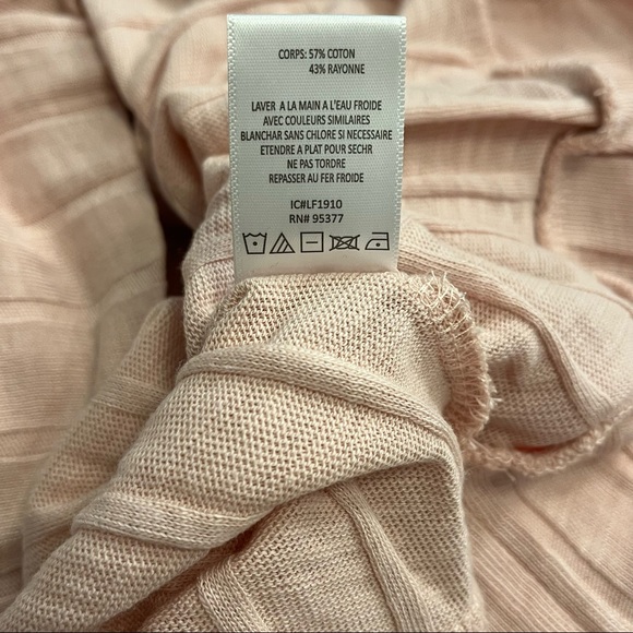 Sanctuary Pink Faux Wrap Knit Sweater Womens Large L Pink Blush Cotton Rayon - Picture 5 of 7